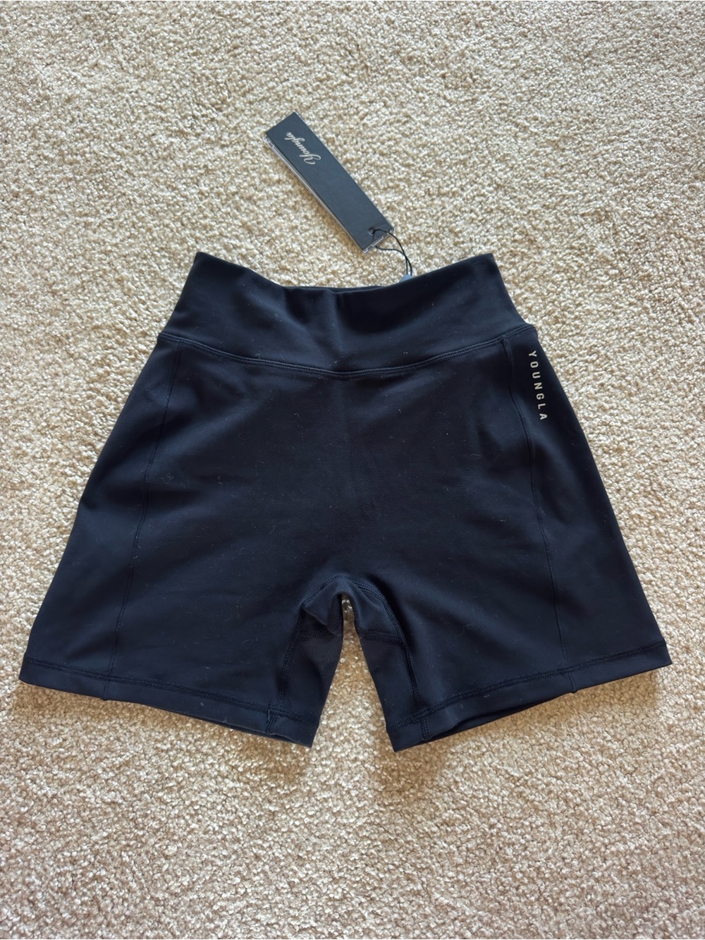 YoungLA Black High-Rise Performance Bike Shorts